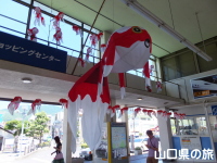 柳井駅の金魚ちょうちん